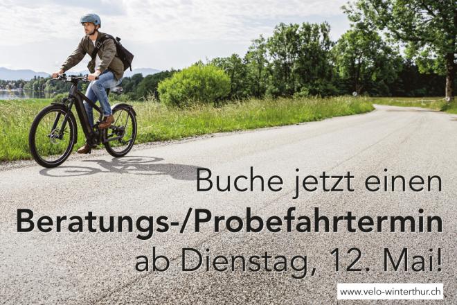 Beratung Probefahrt Velo Winterthur E-Bike Cargobike Faltvelo