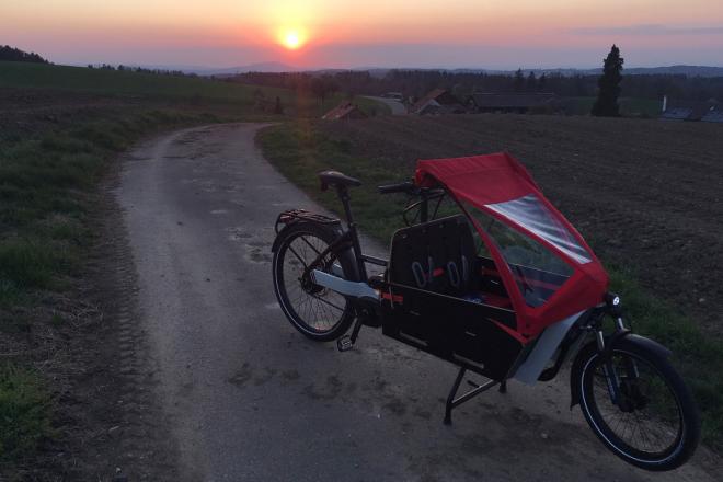 Jungfernfahrt über die Kyburg mit dem Cargobike R&M Packster 60 vario